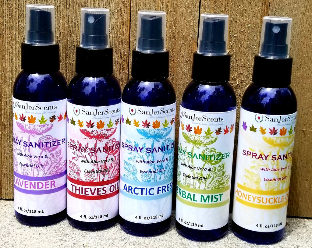 4 oz sanitizer spray bottles with color labels